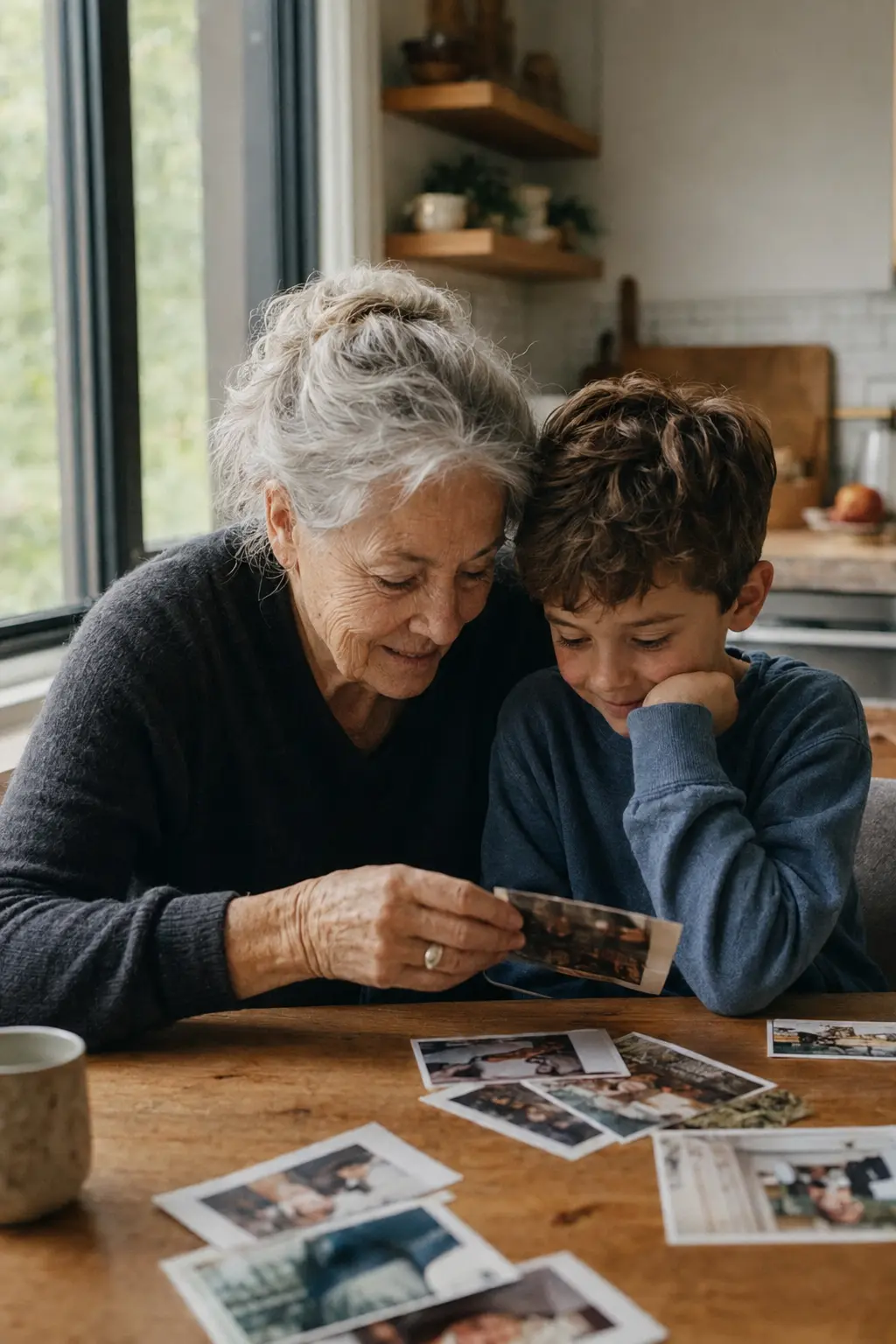 A grandparent and child together during an everyday family visit